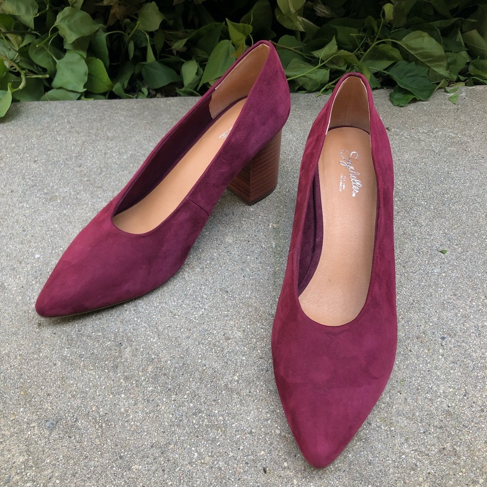 Seychelles Suede Pointy Toe Block Heel